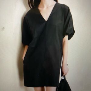 Banana Republic Black Poplin Cotton Dress